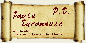 Pavle Ducanović vizit kartica